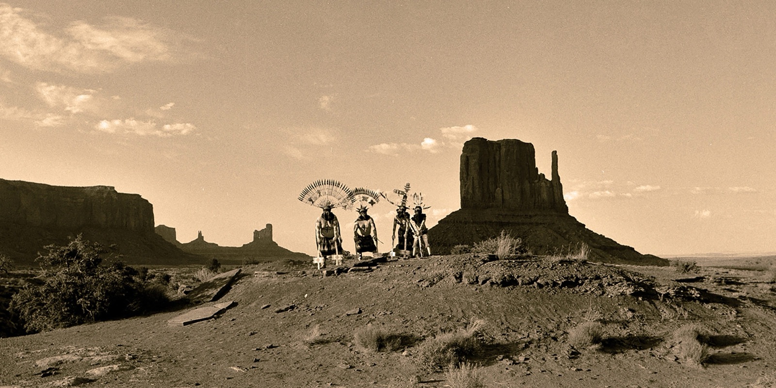 Crown dancers among the buttes of Monument Valley